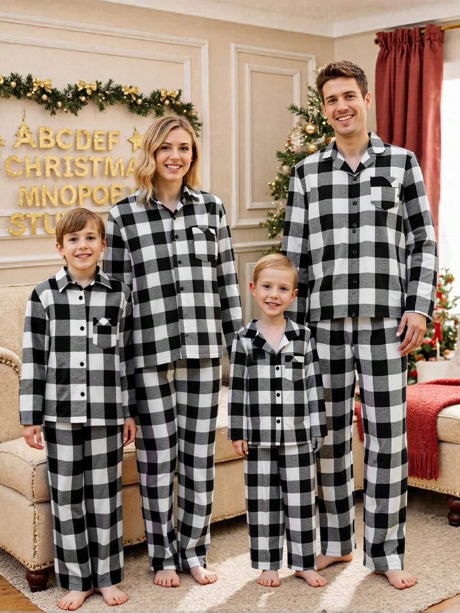 Christmas Family Matching Pjs Casual Long Sleeve Plaid Print Button Down Lounge Set Festival Party Loungewear 2Piece Xmas Oufit Long Sleeve Plaid Shirt Pant Set Christmas Family Matching Pjs Casual Long Sleeve Plaid Print Button Down Lounge Set Festival Party Loungewear 2Piece Xmas Oufit Long Sleeve Plaid Shirt Pant Set