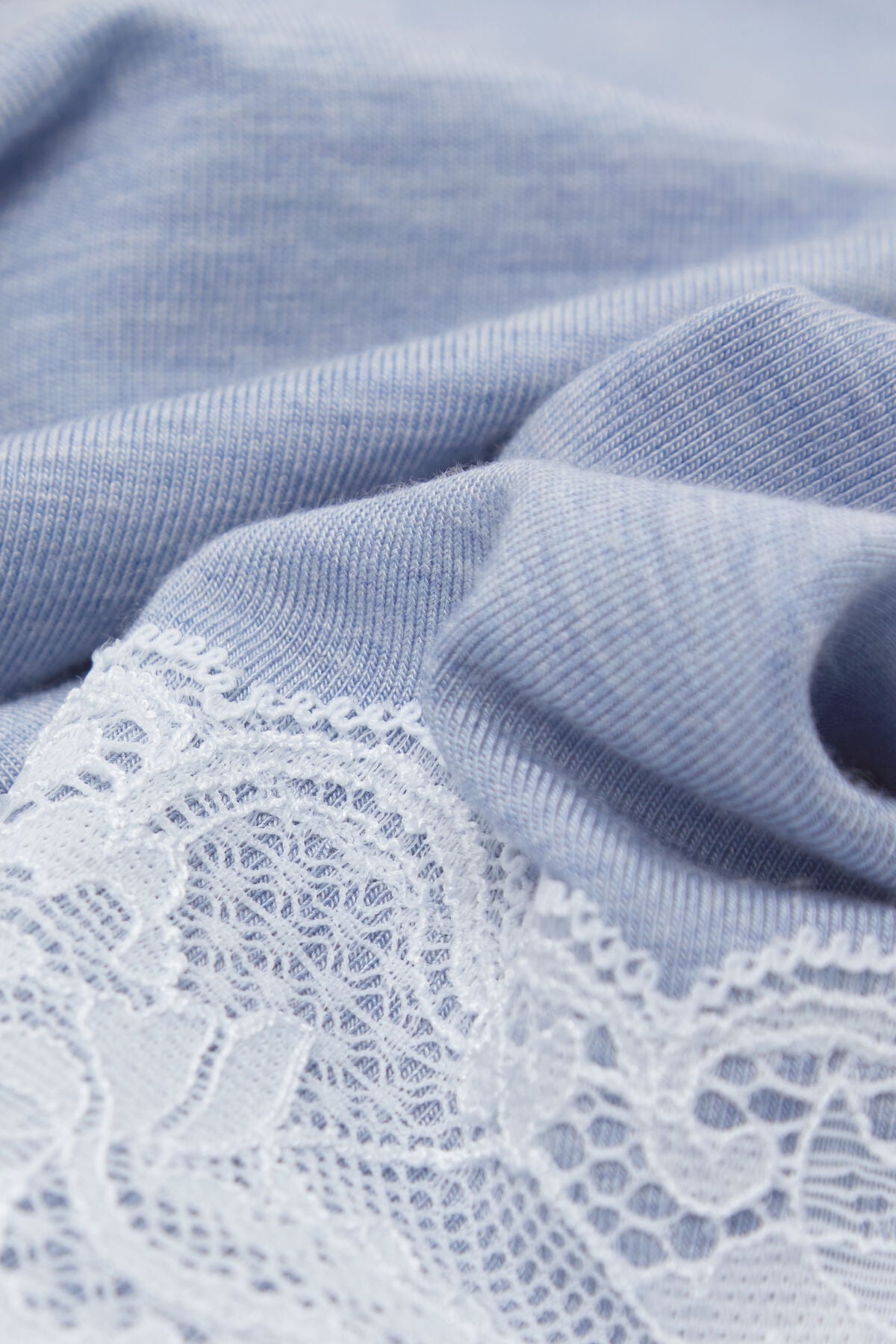 Lace Trim Full Length Pajamas in Modal Lace Trim Full Length Pajamas in Modal