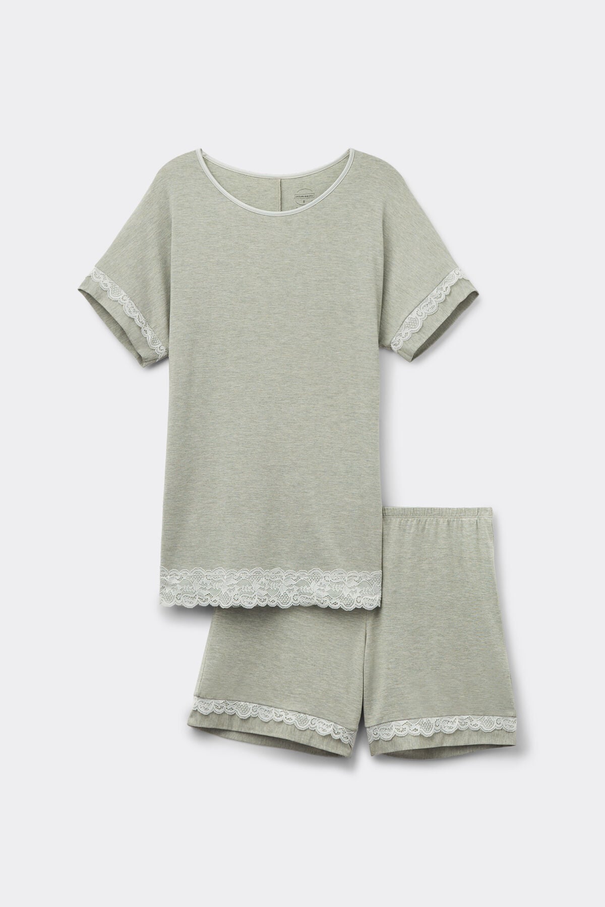 Lace Trim Short Pajamas in Modal